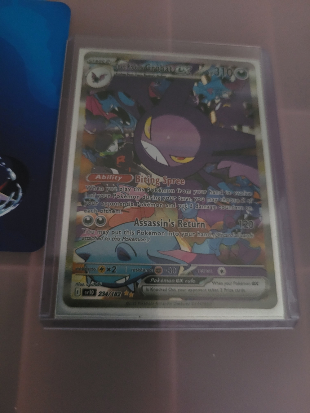 Pokemon Grovyle/Gengar/Greninja Styled Holo Card - Purple, Blue, Yellow